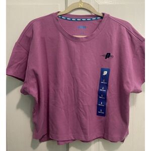 NWT Prince Pickleball Women's Short Sleeve Crop Shirt Top Purple Size Large